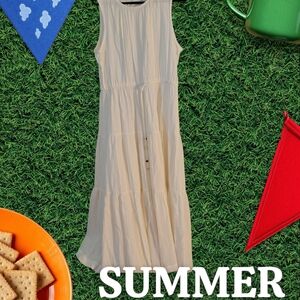 Calvin Klein Cream Maxi Dress